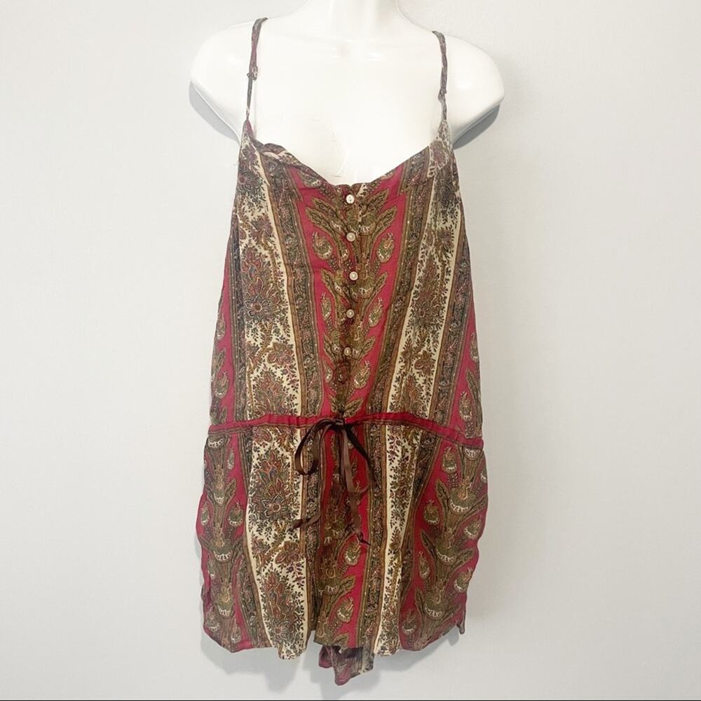 Denim Supply Ralph Lauren paisley romper size large pockets boho